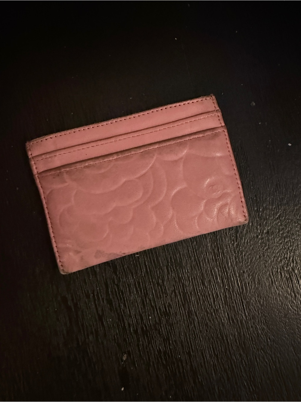 CHANEL Pink Quilted Camellia Card Holder with Silver CC - Picture 2 of 3